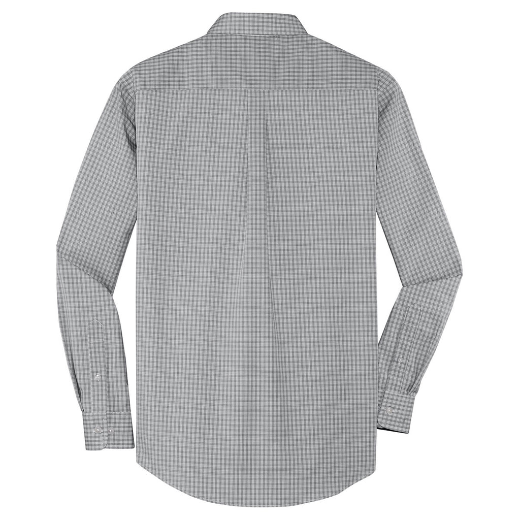 Port Authority Men's Charcoal Plaid Pattern Easy Care Shirt