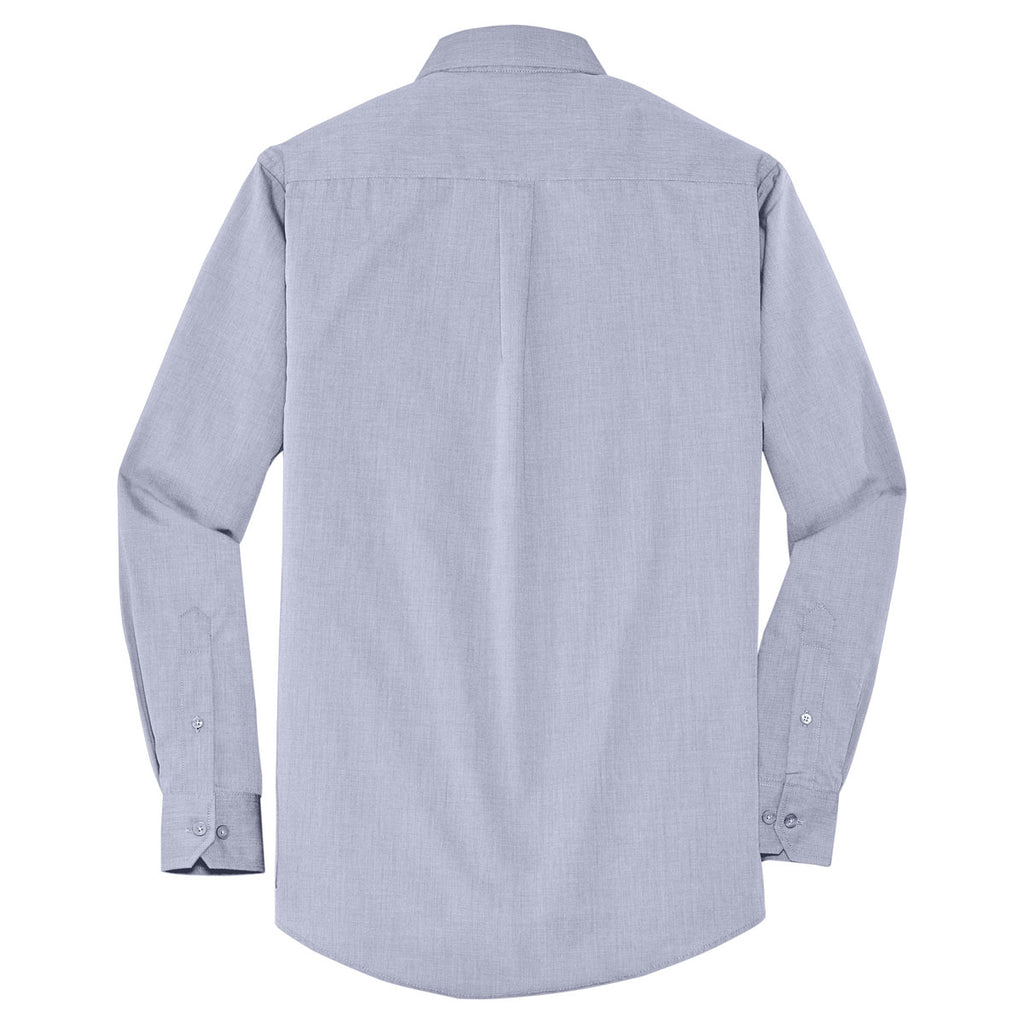 Port Authority Men's Navy Frost Crosshatch Easy Care Shirt