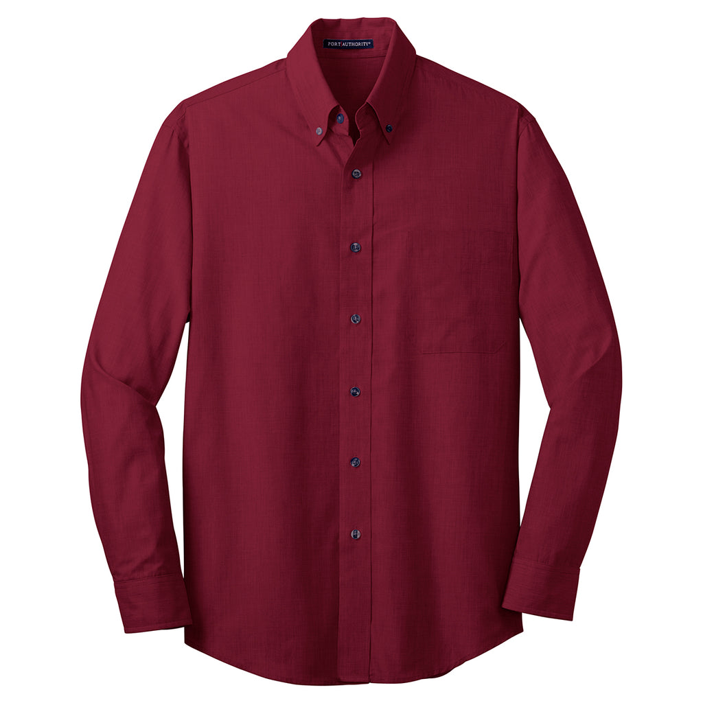 Port Authority Men's Red Oxide Tall Crosshatch Easy Care Shirt
