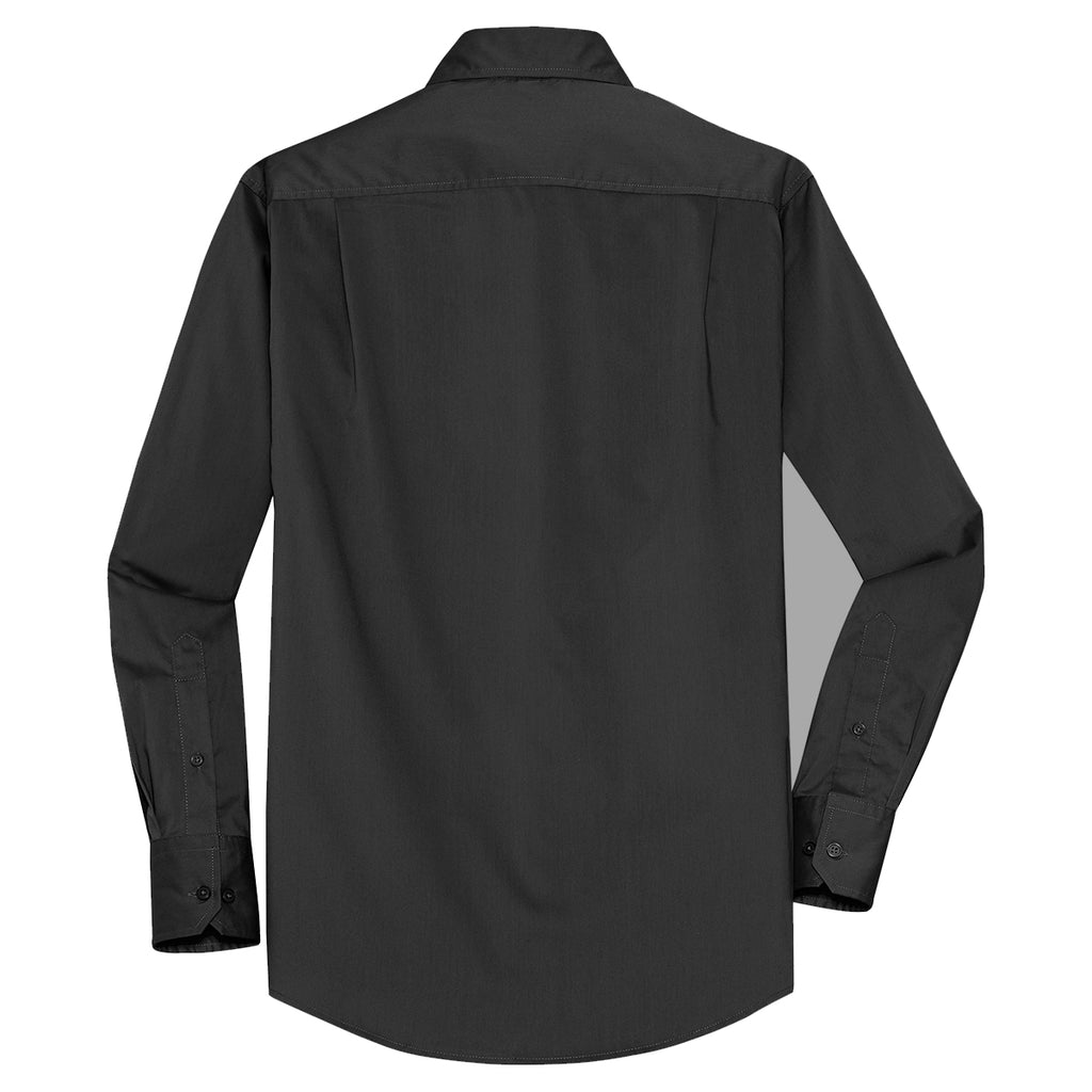 Port Authority Men's Grey Smoke Stretch Poplin Shirt
