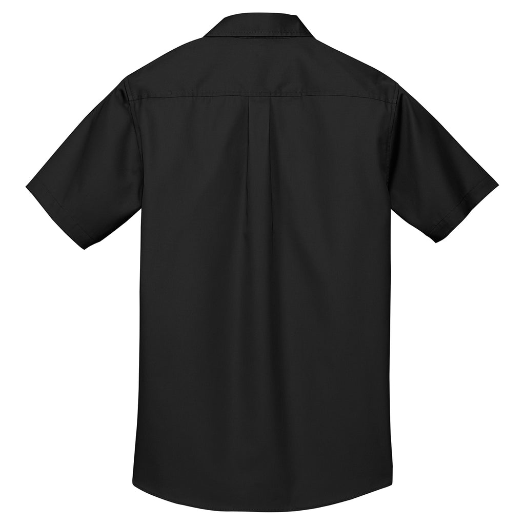 Port Authority Men's Black Stain-Resistant Short Sleeve Twill Shirt