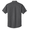 Port Authority Men's Soft Black Short Sleeve Crosshatch Easy Care Shirt