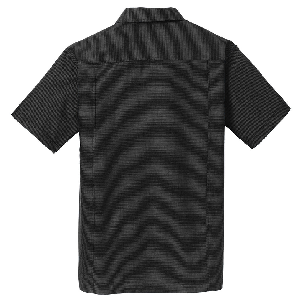 Port Authority Men's Black Textured Camp Shirt