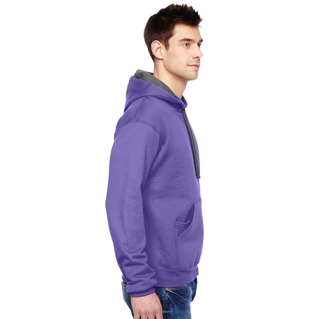 Fruit of the Loom Men's Purple 7.2 oz. SofSpun Hooded Sweatshirt