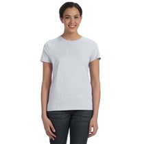 Hanes Women's Ash 4.5 oz. 100% Ringspun Cotton nano-T T-Shirt