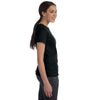 Hanes Women's Black 4.5 oz. 100% Ringspun Cotton nano-T T-Shirt