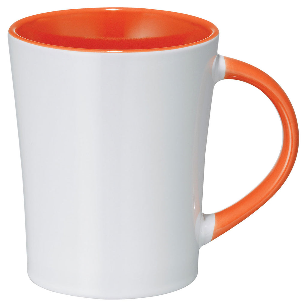 Bullet White with Orange Trim Aura 14oz Ceramic Mug