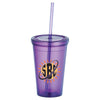 Bullet Translucent Purple Iceberg 16oz Double-Wall Tumbler with Straw