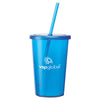 Bullet Transparent Blue Sizzle 16oz Tumbler with Straw