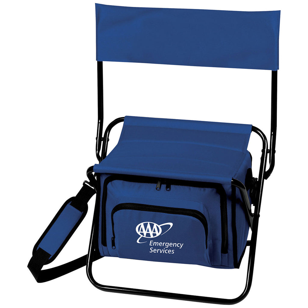 Bullet Blue Folding Insulated 12-Can Cooler Chair