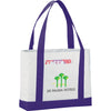 Bullet White with Purple Trim Large Boat Tote