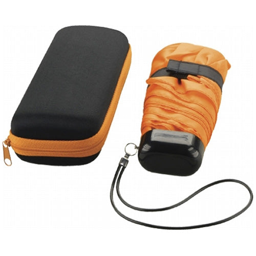 Bullet Black/Orange 37" Mini Folding Travel Umbrella with Case