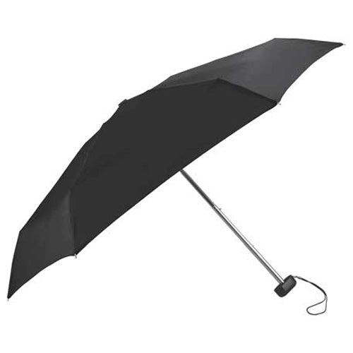 Bullet Solid Black 37" Mini Folding Travel Umbrella with Case