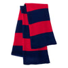 Sportsman Navy/Red Rugby Striped Knit Scarf