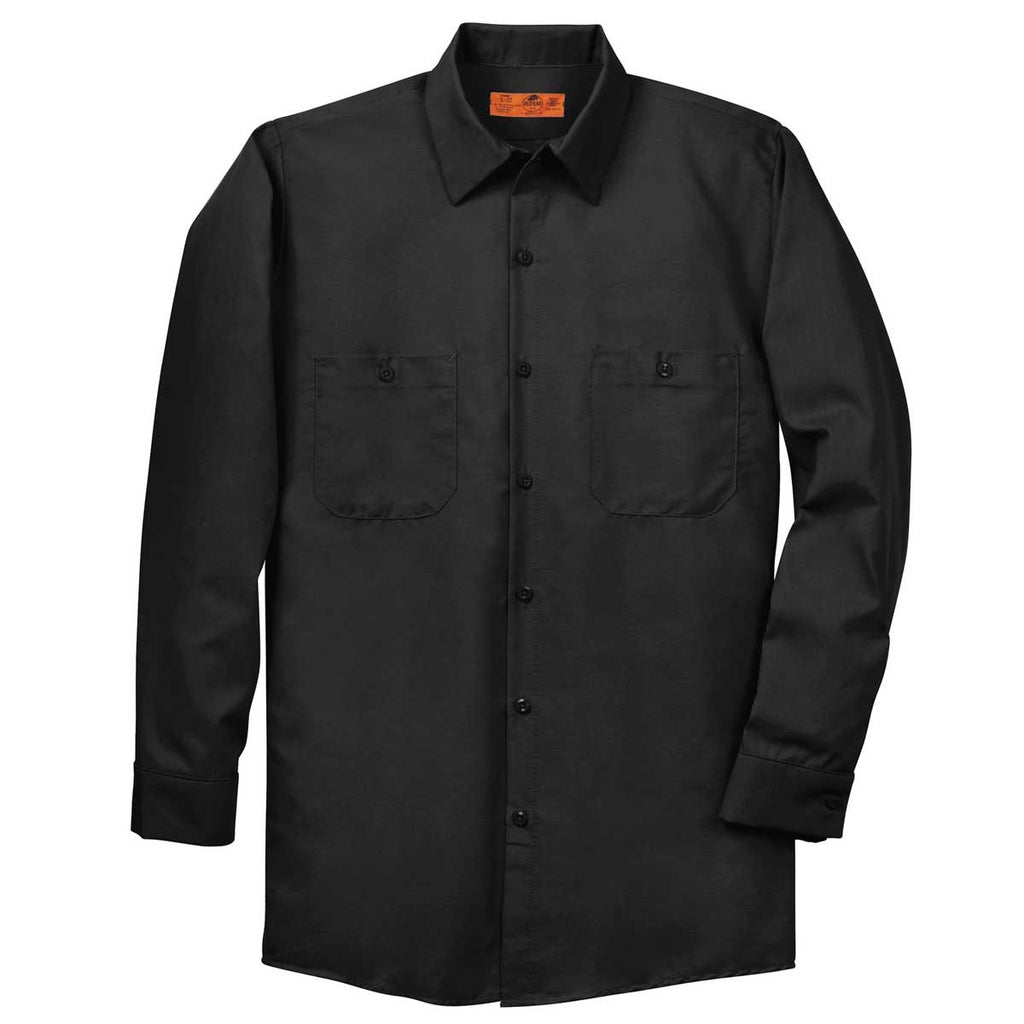 Red Kap Men's Tall Black Long Sleeve Industrial Work Shirt