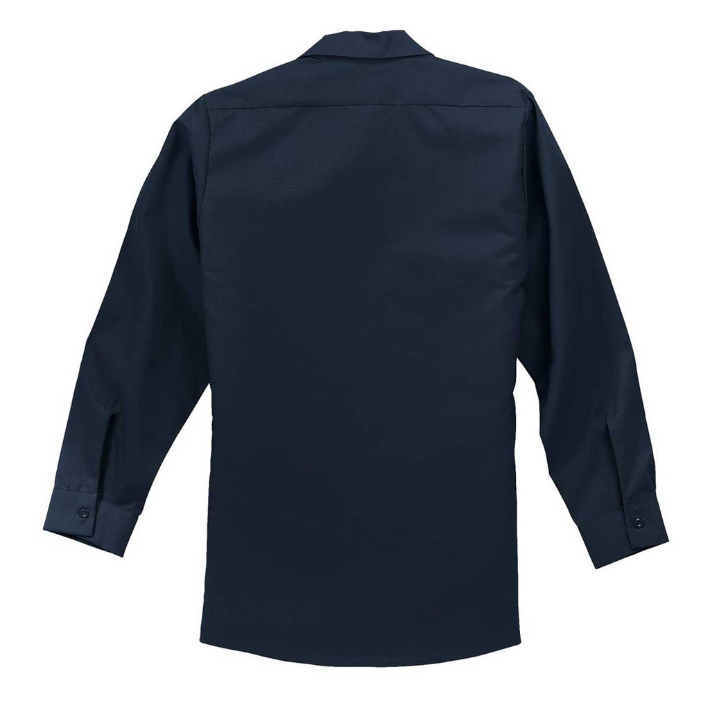 Red Kap Men's Tall Navy Long Sleeve Industrial Work Shirt