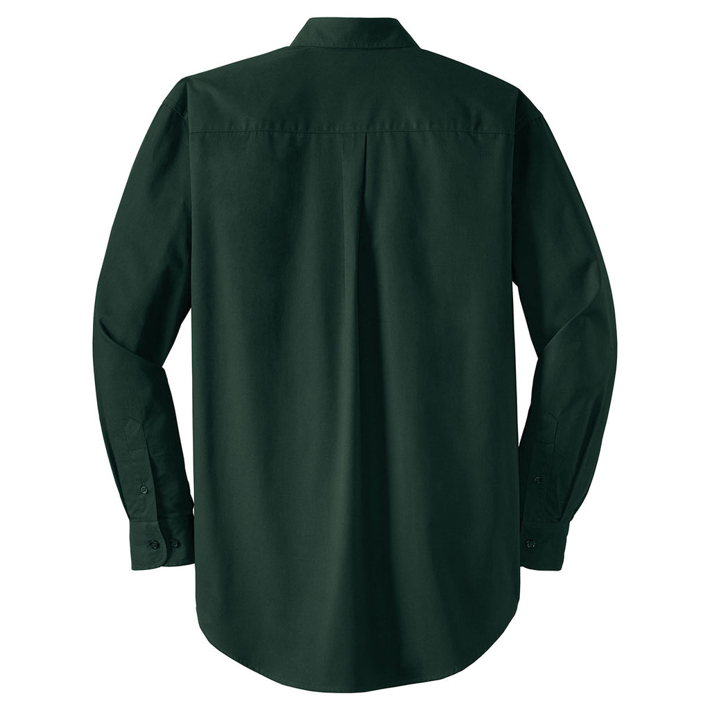 CornerStone Men's Dark Green Long Sleeve SuperPro Twill Shirt