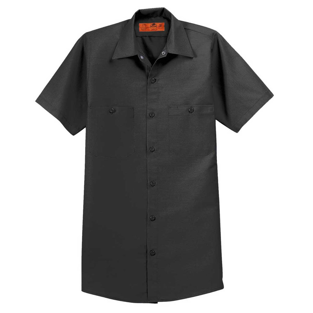 Red Kap Men's Charcoal Short Sleeve Industrial Work Shirt