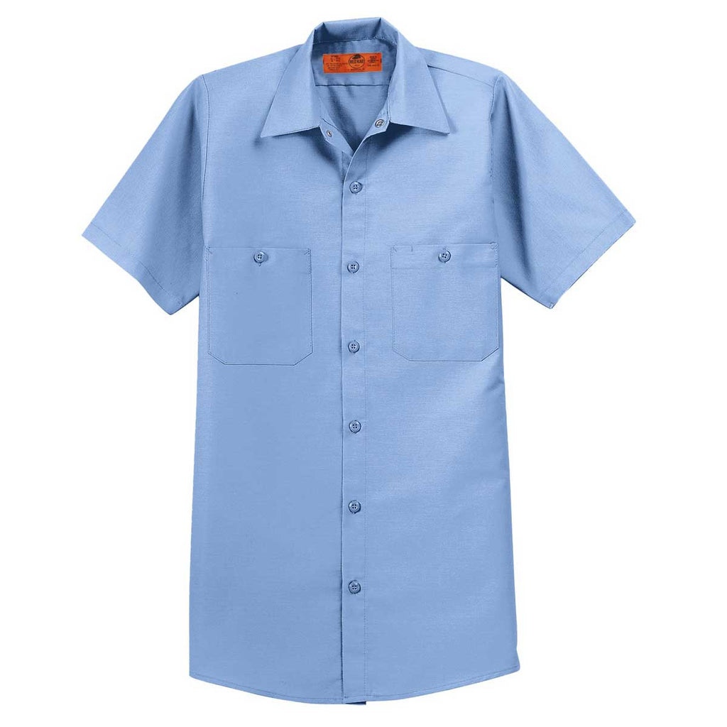Red Kap Men's Light Blue Short Sleeve Industrial Work Shirt
