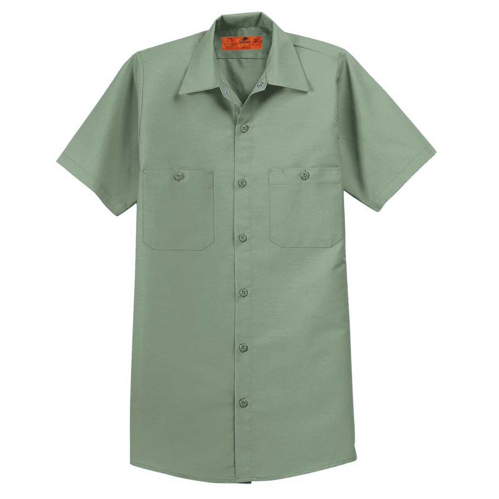 Red Kap Men's Light Green Short Sleeve Industrial Work Shirt