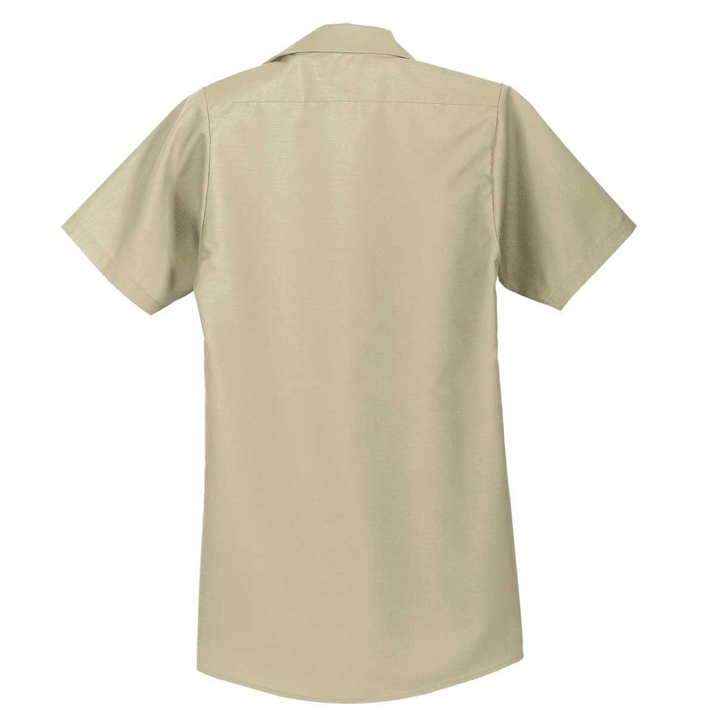 Red Kap Men's Light Tan Short Sleeve Industrial Work Shirt