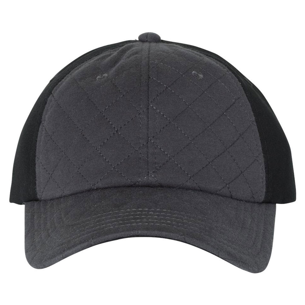 Sportsman Grey/Black Quilted Cap