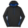 Sport-Tek Men's Black/ True Royal Sport-Wick Fleece Colorblock Hooded Pullover