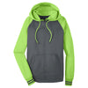 Sport-Tek Men's Dark Smoke Grey/ Lime Shock Sport-Wick Varsity Fleece Full-Zip Hooded Jacket