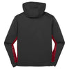 Sport-Tek Men's Black/ Deep Red Sport-Wick CamoHex Fleece Colorblock Hooded Pullover