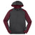 Sport-Tek Men's Graphite Heather/Maroon Tech Fleece Colorblock 1/4-Zip Hooded Sweatshirt