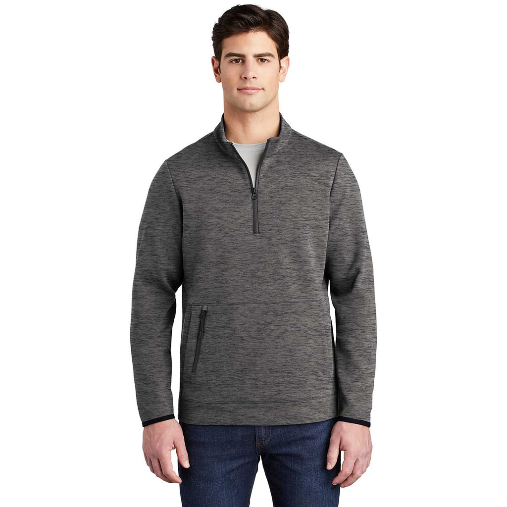 Sport-Tek Men's Dark Grey Heather Triumph Quarter Zip Pullover