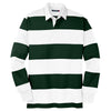 Sport-Tek Men's Forest Green/White Long Sleeve Rugby Polo