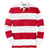 Sport-Tek Men's True Red/White Long Sleeve Rugby Polo