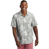 Tommy Bahama Men's Light Grey Coconut Point Playa Flora Short Sleeve Shirt