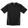 Sport-Tek Men's Black/Forest Green Colorblock PosiCharge Competitor Tee