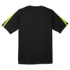 Sport-Tek Men's Black/Lime Shock Colorblock PosiCharge Competitor Tee
