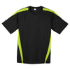 Sport-Tek Men's Black/Lime Shock Colorblock PosiCharge Competitor Tee