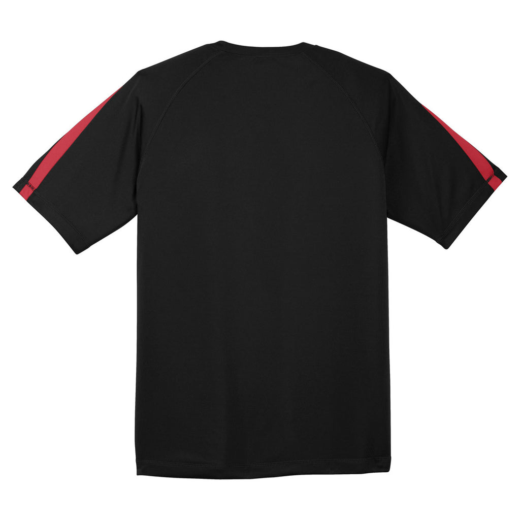 Sport-Tek Men's Black/True Red Colorblock PosiCharge Competitor Tee