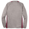 Sport-Tek Men's Vintage Heather/ Maroon Long Sleeve Heather Colorblock Contender Tee
