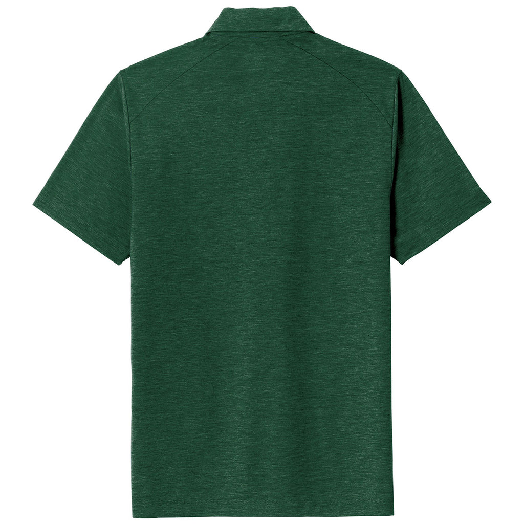 Sport-Tek Men's Forest Green Heather PosiCharge Tri-Blend Wicking Polo