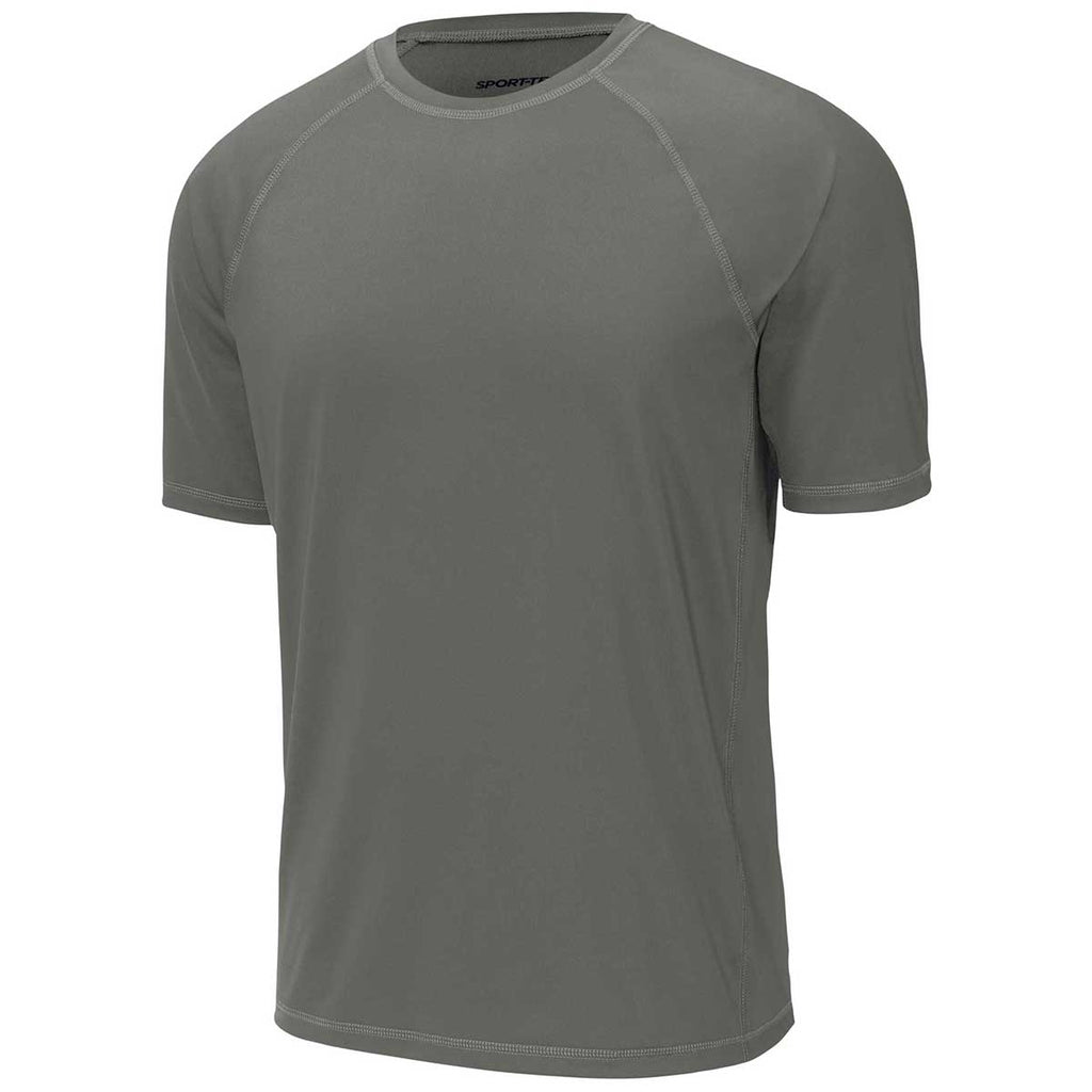 Sport-Tek Men's Dark Smoke Grey Short Sleeve Rashguard Tee