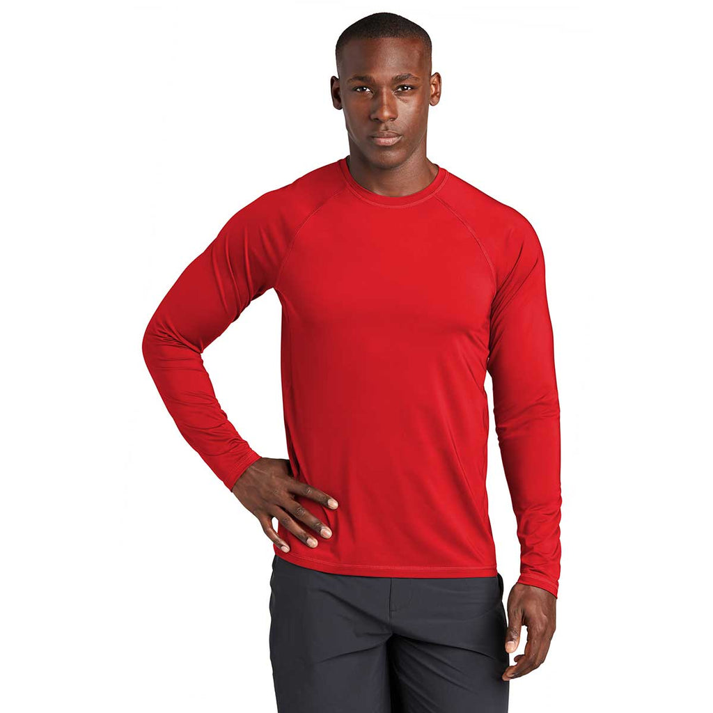 Sport-Tek Men's True Red Long Sleeve Rashguard Tee