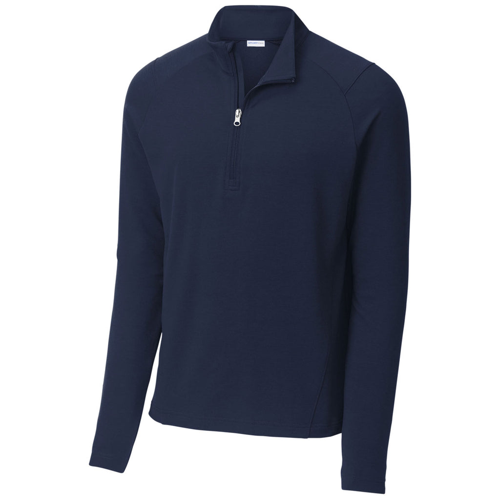 Sport-Tek Men's True Navy Sport-Wick Flex Fleece 1/4-Zip