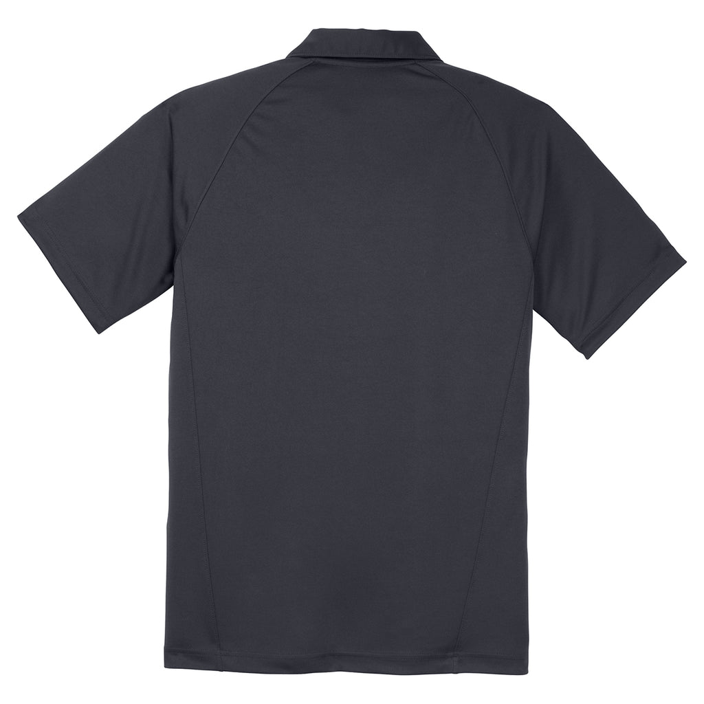 Sport-Tek Men's Black Dry Zone Sublimated Stripe Polo