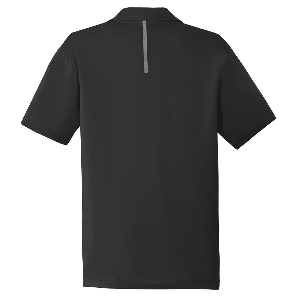 Sport-Tek Men's Black/Heather Grey Contrast PosiCharge Tough Polo