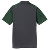 Sport-Tek Men's Iron Grey/Forest Green Colorblock Micropique Sport-Wick Polo