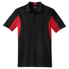 Sport-Tek Men's Black/ True Red Side Blocked Micropique Sport-Wick Polo