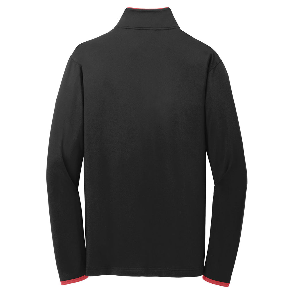 Sport-Tek Men's Black/ True Red Sport-Wick Stretch Contrast Full-Zip Jacket