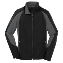 Sport-Tek Men's Black/Iron Grey Colorblock Soft Shell Jacket