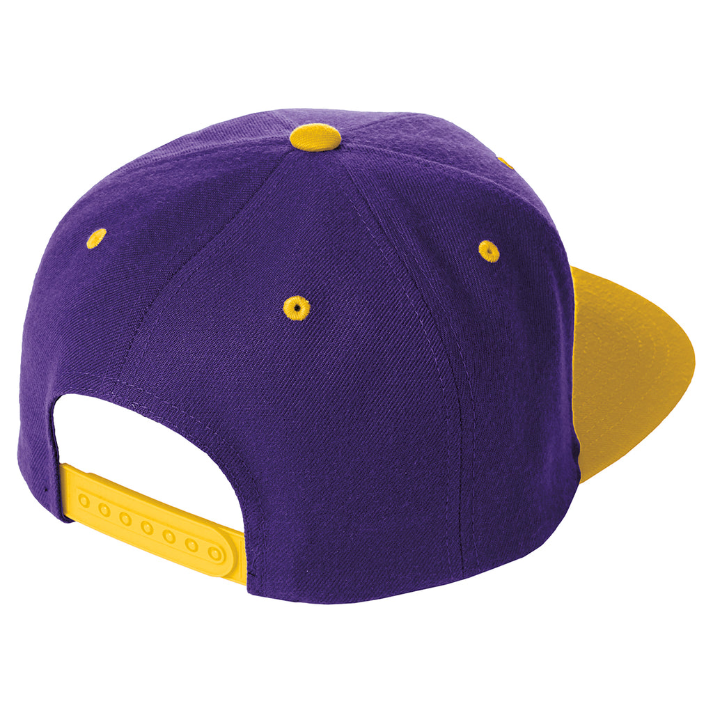 Sport-Tek Purple/Gold Flat Bill Snapback Cap